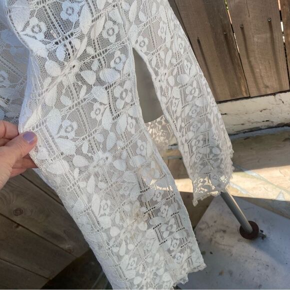 For Love And Lemons Nadine White Lace MIDI Dress size 4 - Picture 8 of 15
